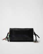 Prada Soft Sound Large Leather Shoulder Bag With Charms - Image 6
